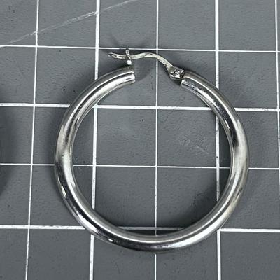 Silver Hoop Earrings 