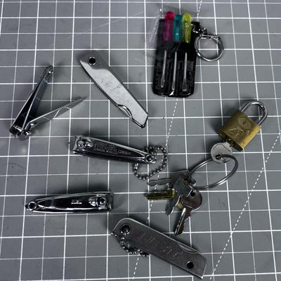 Lot of Little Things; Pad Lock, Screw Driver, Clippers ETC.