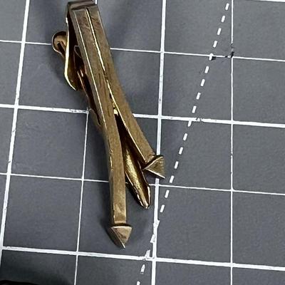VINTAGE 2 Tie Bars 1 Silver Tone 1 Gold Tone 