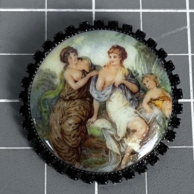 Antique Ladies Jeweled and Hand Painted 