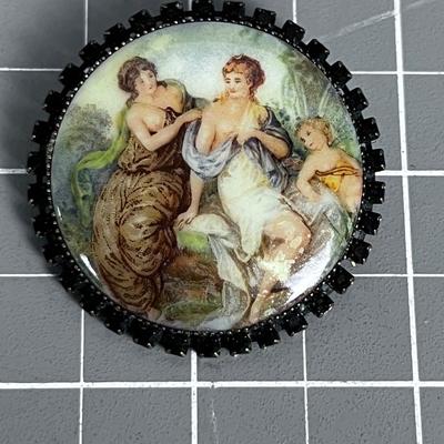 Antique Ladies Jeweled and Hand Painted 