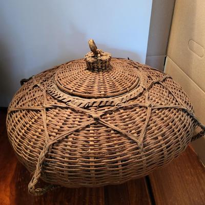 2 LARGE UNIQUE HAND WOVEN BASKETS