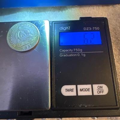 Honduras Silver 1 Lempira 1935 Lustrous 0.900 silver 6.2 G