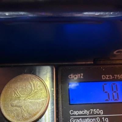 1964 Canada 25 Cents Coin 5.8 G .60 silver