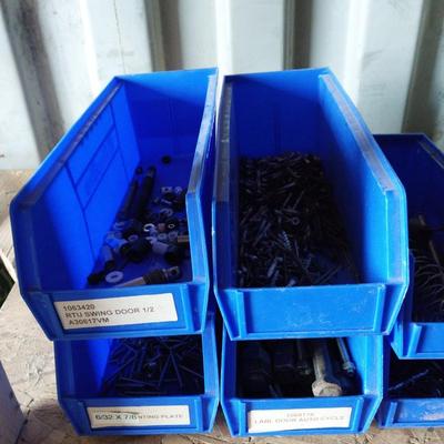 VARIETY OF HARDWAEW WITH STACKABLE BINS
