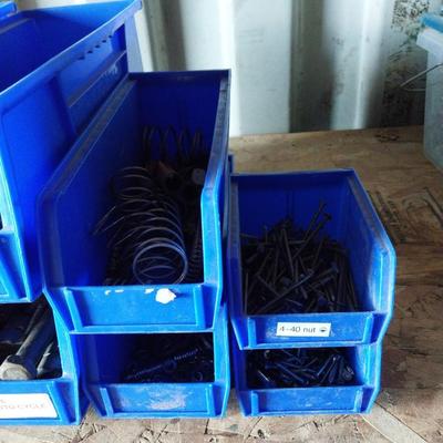 VARIETY OF HARDWAEW WITH STACKABLE BINS