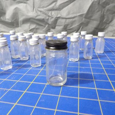 30 Vintage Small Glass bottles and Metal Caps