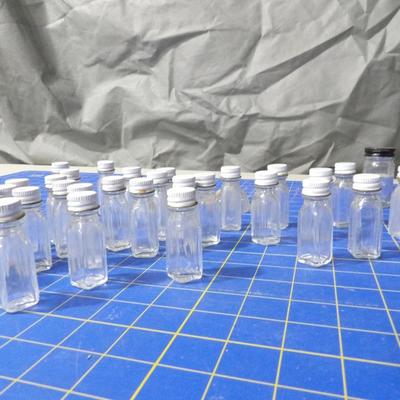 30 Vintage Small Glass bottles and Metal Caps