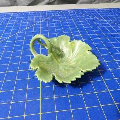 Green Leaf Candy Dish Pottery