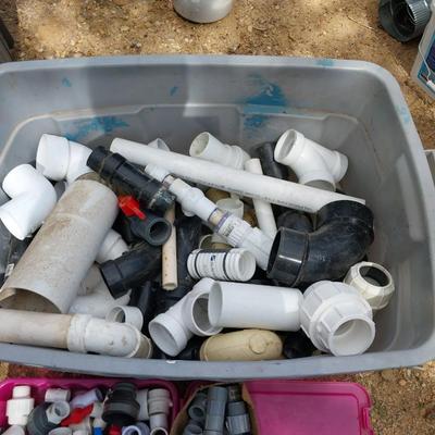 BIN OF PLUMBING TUBES AND CONNECTORS