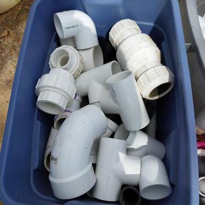 BIN OF PLUMBING TUBES AND CONNECTORS