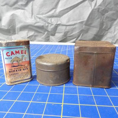 Vintage Tins and Camel Rubber Repair KIt