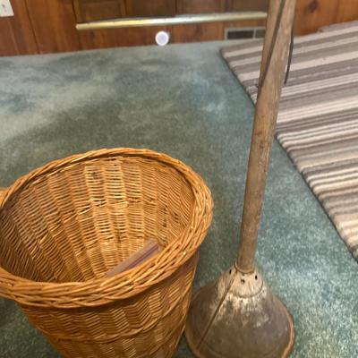 Leather Ottoman, Antique Rapid Washer Hand Clothes Washer Laundry Plunger