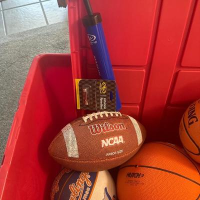 Sport ball and bin