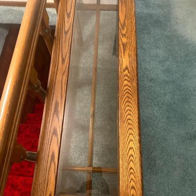 console table with glass top insert and Queen ann legs