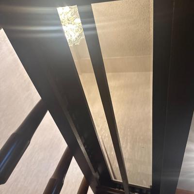 console table with glass top insert and Queen ann legs