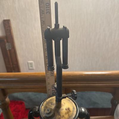 1930'S COLEMAN MODEL 150 KEROSENE VASE LAMP WITH BLACK BASE Oil lamp and glass jars