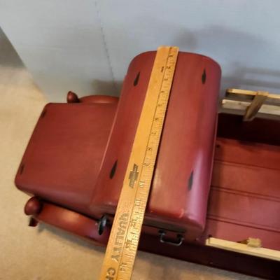 Home decor 34 inch Rustic red metal truck