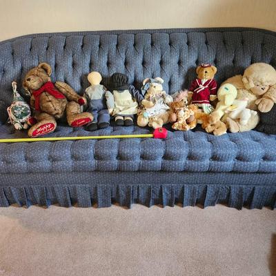 Stuffed animals and doll lot some handmade could be vintage