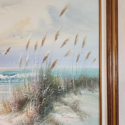 Beach Scene Painting, Landscape Painting, Oil On Сanvas Painting, Framed Original Painting, Signed