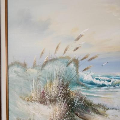 Beach Scene Painting, Landscape Painting, Oil On Сanvas Painting, Framed Original Painting, Signed