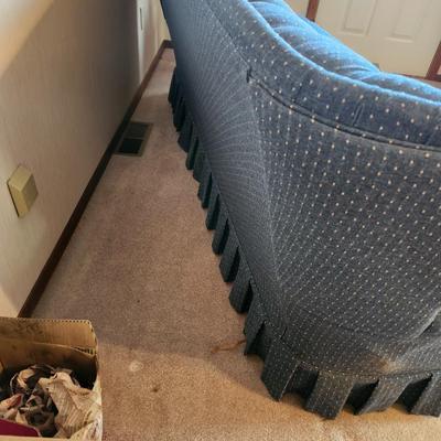 Blue and White Coach Sofa