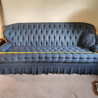 Blue and White Coach Sofa
