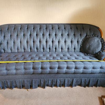 Blue and White Coach Sofa