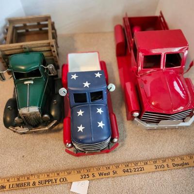 Three Metal Rustic Truck, 1930-1940's Pickup Classic Home Decor