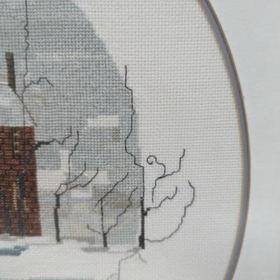 Buckley Moss Solitary Skater Framed Cross Stitch