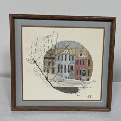 Buckley Moss Framed Cross Stitch