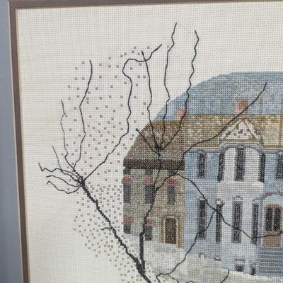 Buckley Moss Framed Cross Stitch