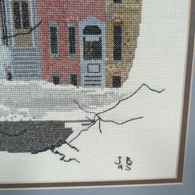 Buckley Moss Framed Cross Stitch