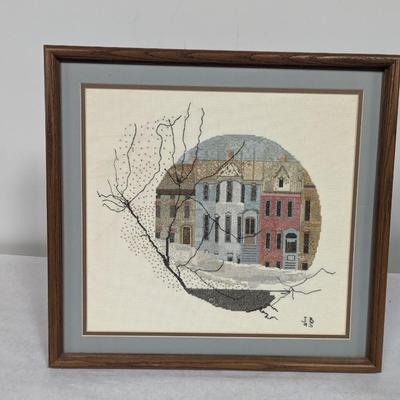 Buckley Moss Framed Cross Stitch