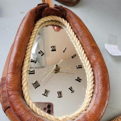 Cowboy house decor lot including Blanket, and clock