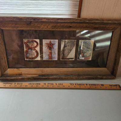 Cowboy house decor lot including Blanket, and clock