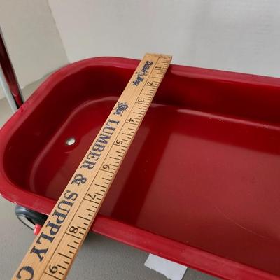 Home Decor mini Red Radio Flyer wagon and wheel barrel