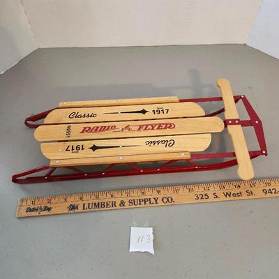 Home Decor, mini Radio Flyer wagon and snow sled