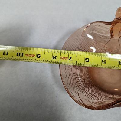 Fenton Dugan Diamond Pink Depression Glass Swan/Bird Handled Candy Dish