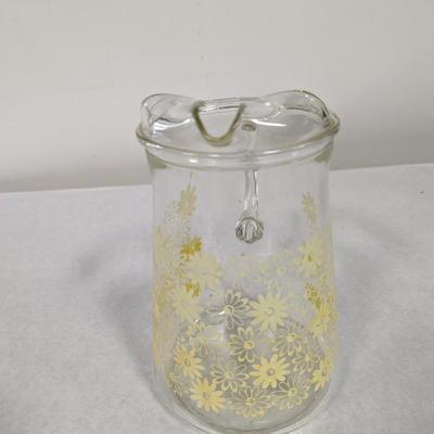 Glass Flower Pitcher