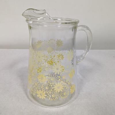 Glass Flower Pitcher