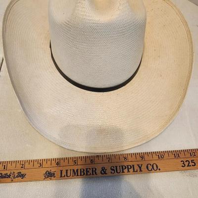 natural colored straw cowboy hat Size 7 1/2, Bailey and resiston