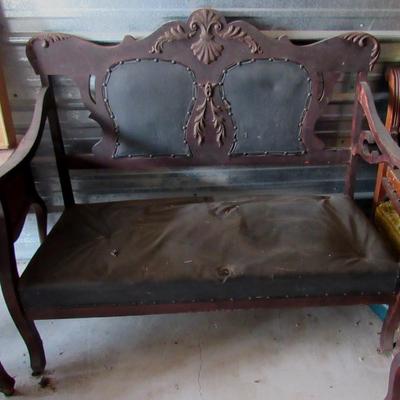 Antique Settee, Good Bones, Needs Reupholstering