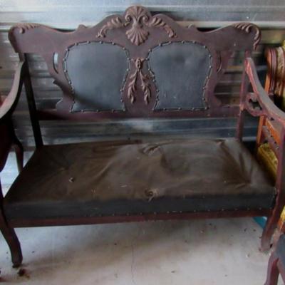 Antique Settee, Good Bones, Needs Reupholstering