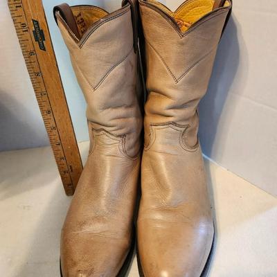 Three Pair of cowboy boots and Boot brush