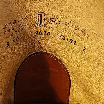 Three Pair of cowboy boots and Boot brush