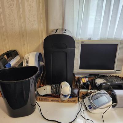 Office supplies, Including paper shredder, monitor, massage,r handgun case