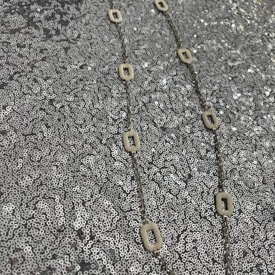 Long silver toned enamel chain-link necklace