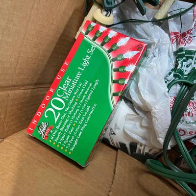 Box of Christmas string lights