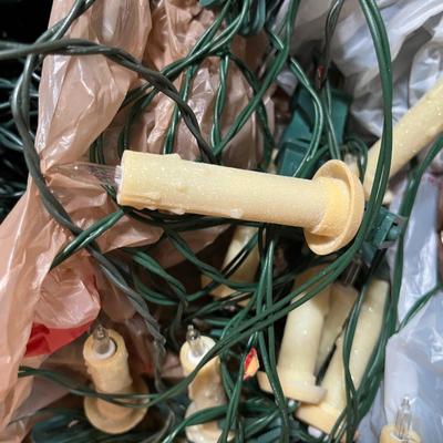 Box of Christmas string lights